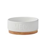 Frisco Round Meow Non-skid Ceramic Cat Bowl